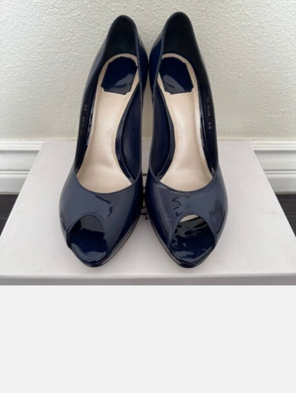 "Miss Dior" Peep-Toe Platform Pumps Authentic Christian Dior 38.5